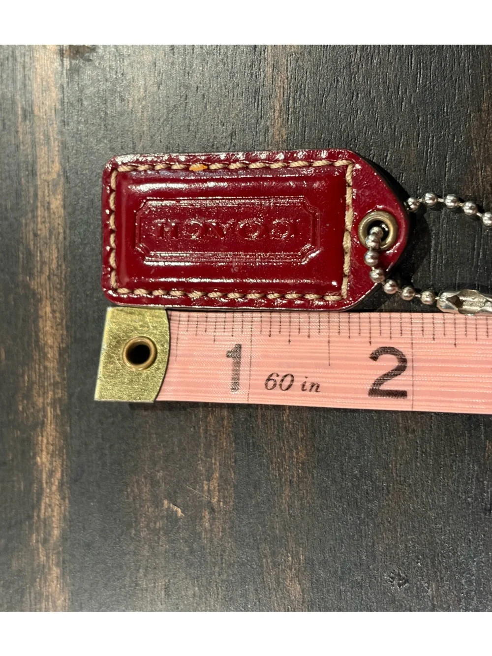 Red Coach Patent Leather Hangtag